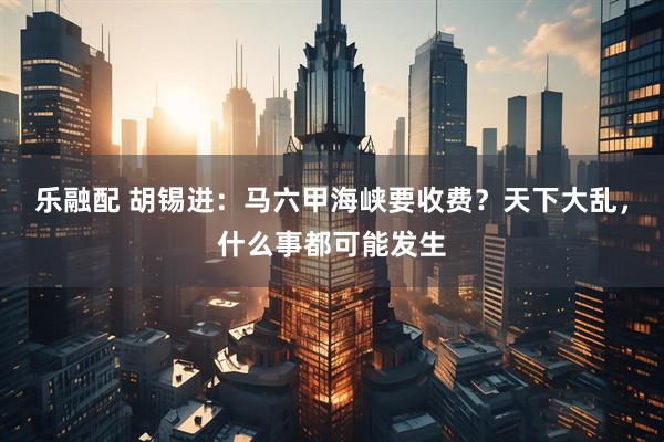 乐融配 胡锡进：马六甲海峡要收费？天下大乱，什么事都可能发生