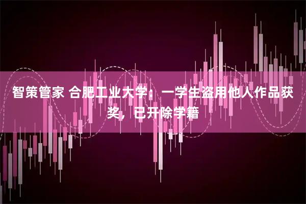 智策管家 合肥工业大学：一学生盗用他人作品获奖，已开除学籍